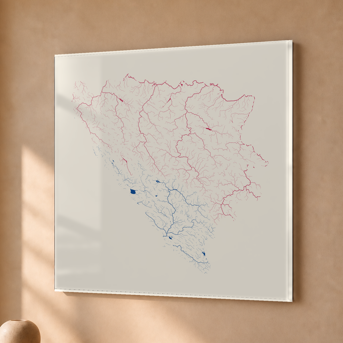 Beautiful Rivers — Bósnia e Herzegovina — Risografia, Acrílico · 76 × 76 cm, Sem margem