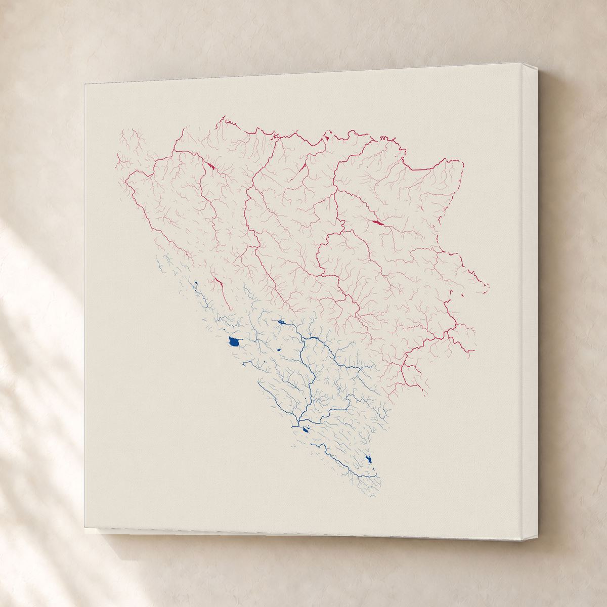 Beautiful Rivers — Bósnia e Herzegovina — Risografia, Canvas · 50 × 50 cm, Sem margem