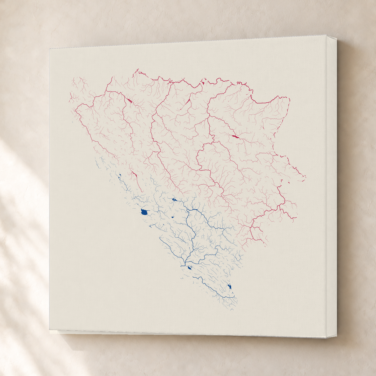 Beautiful Rivers — Bósnia e Herzegovina — Risografia, Canvas · 76 × 76 cm, Sem margem