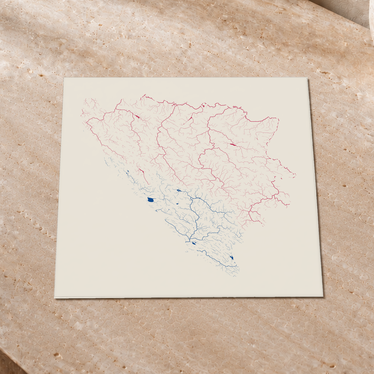 Beautiful Rivers — Bósnia e Herzegovina — Risografia, Impressão fine art · 30 × 30 cm, Sem margem