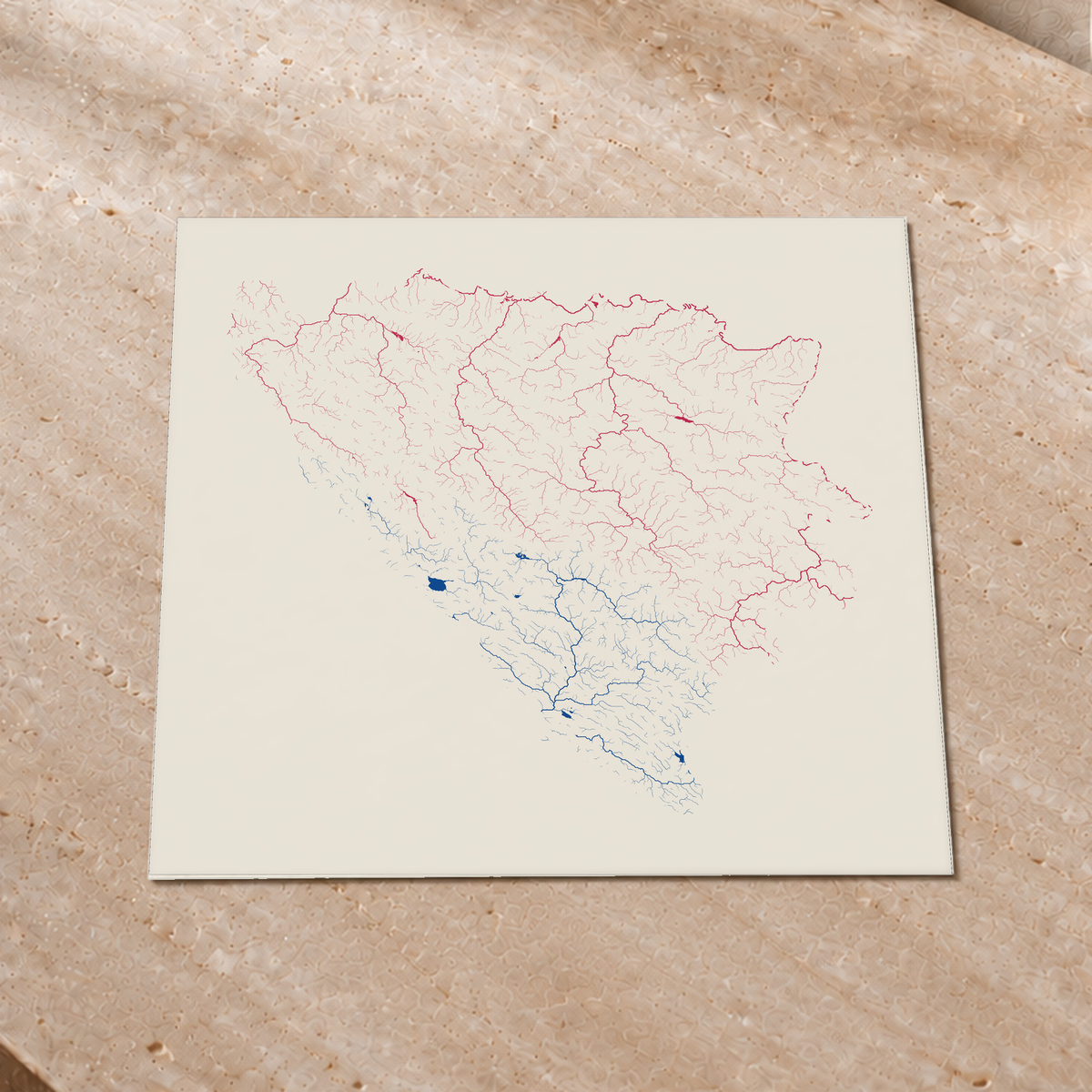 Beautiful Rivers — Bósnia e Herzegovina — Risografia, Impressão fine art · 50 × 50 cm, Sem margem