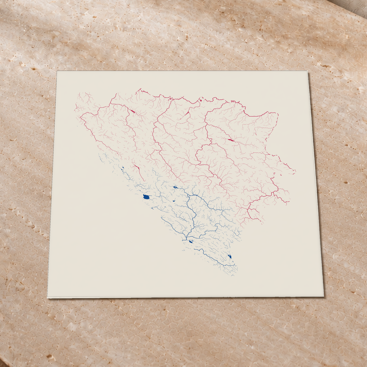 Beautiful Rivers — Bósnia e Herzegovina — Risografia, Impressão fine art · 76 × 76 cm, Sem margem