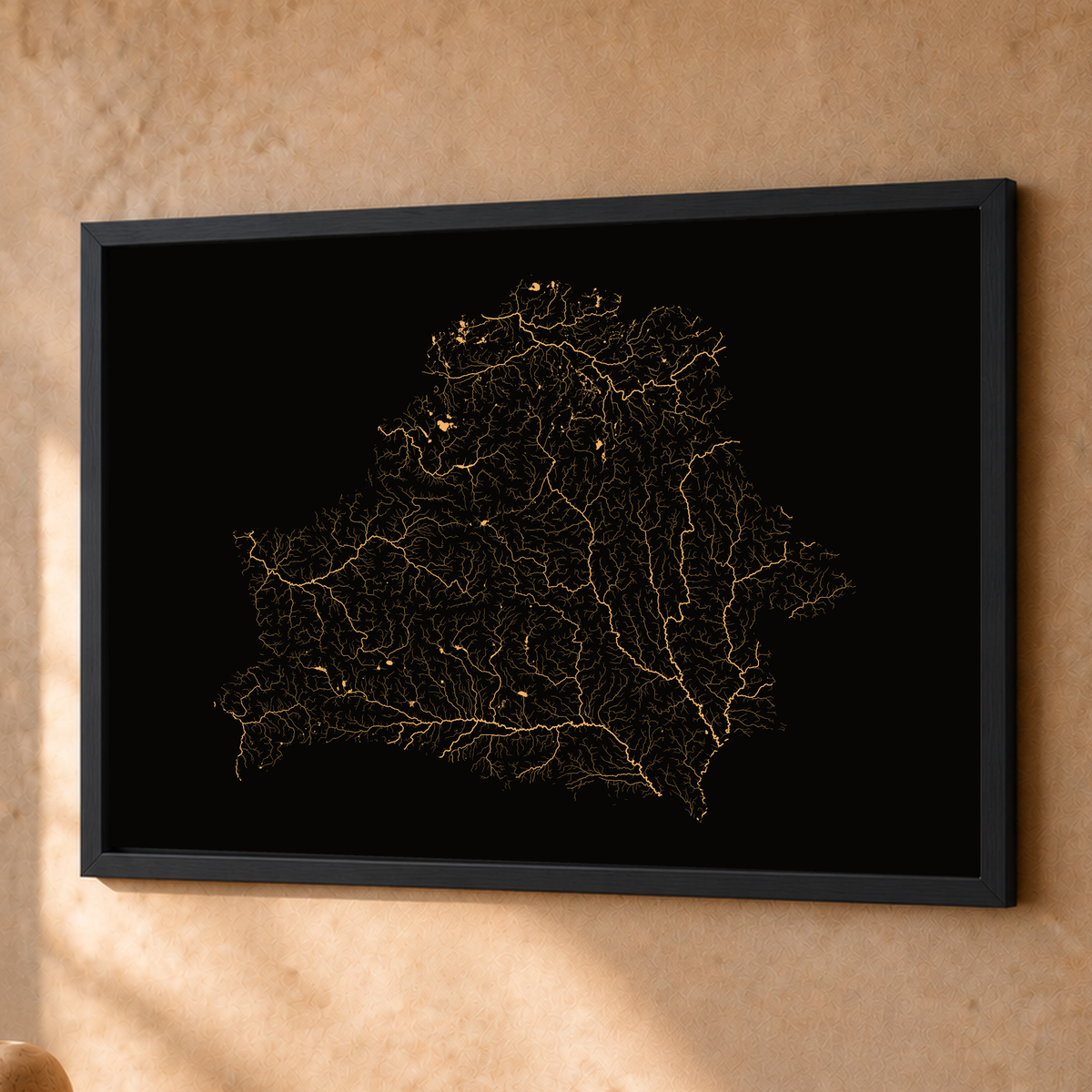 Beautiful Rivers — Bielorrússia — Cobre, Fine art emoldurado · 45 × 60 cm, Preto · Sem margem