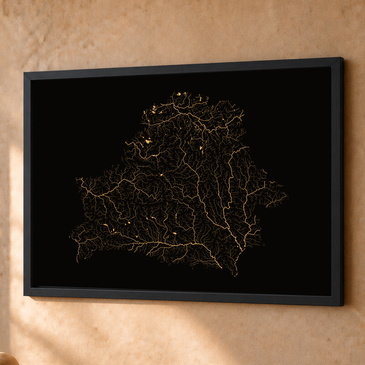 Beautiful Rivers — Bielorrússia — Cobre, Fine art emoldurado · 60 × 80 cm, Preto · Sem margem