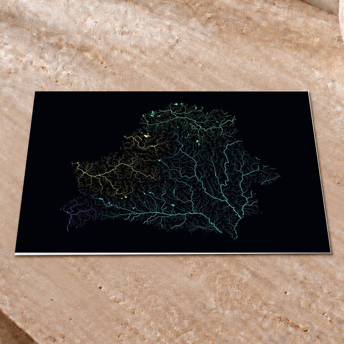 Beautiful Rivers — Bielorrússia — Neon por território, Impressão fine art · 30 × 40 cm, Sem margem