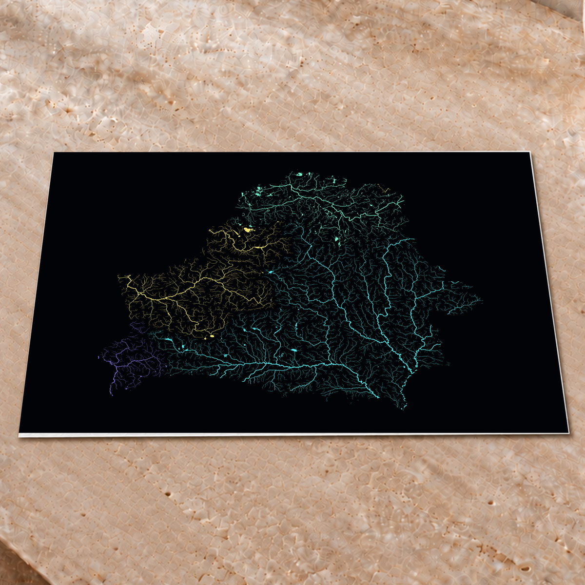 Beautiful Rivers — Bielorrússia — Neon por território, Impressão fine art · 45 × 60 cm, Sem margem