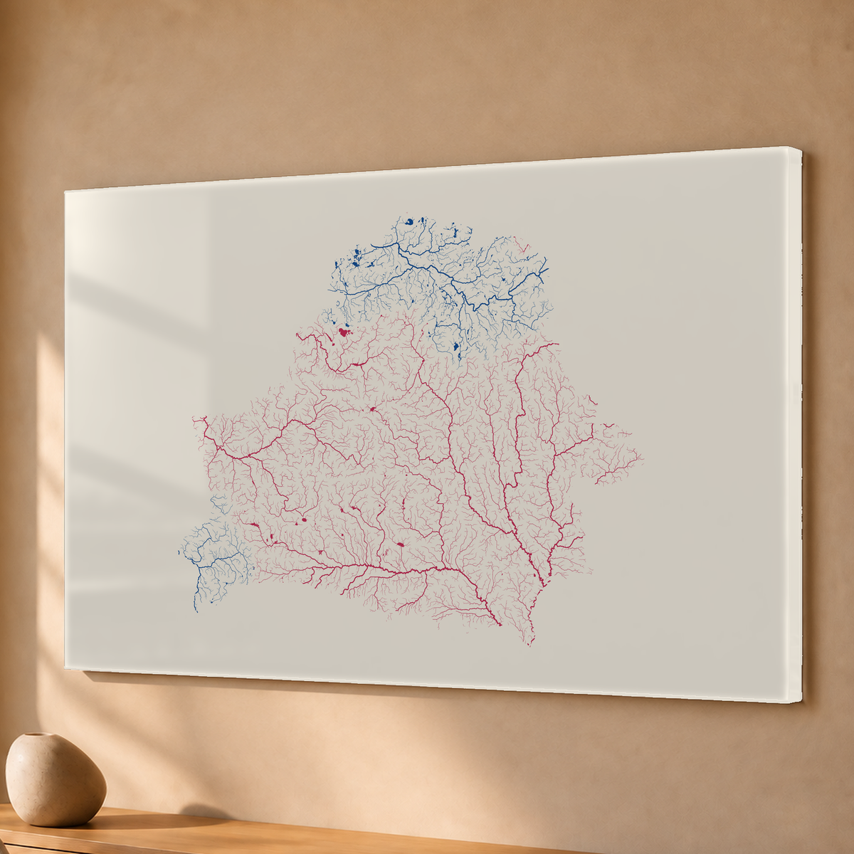 Beautiful Rivers — Bielorrússia — Risografia, Acrílico · 40 × 60 cm, Sem margem