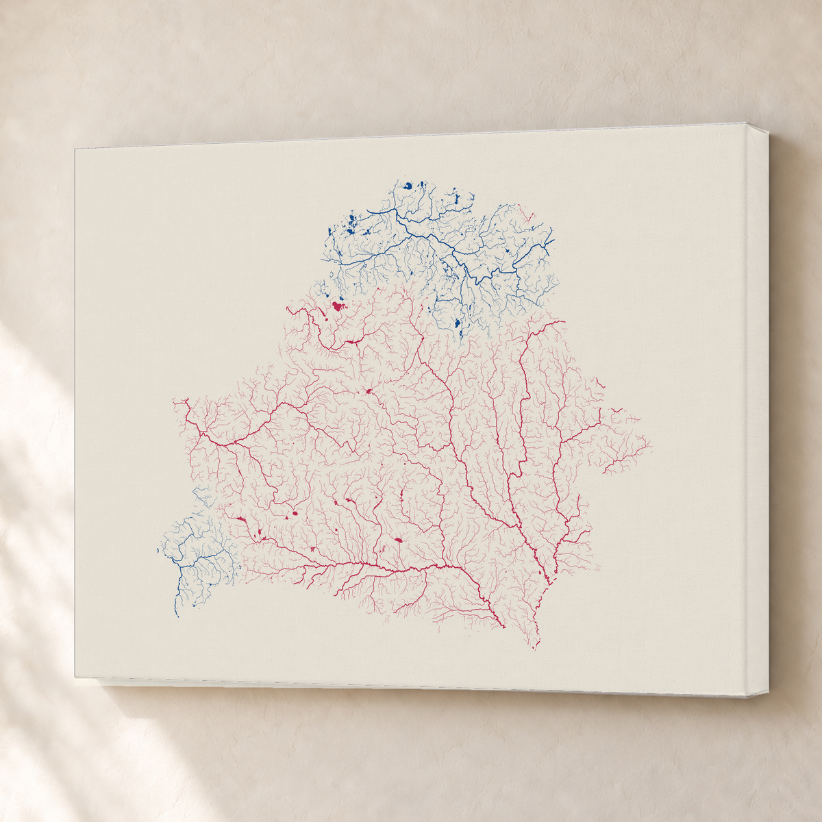 Beautiful Rivers — Bielorrússia — Risografia, Canvas · 45 × 60 cm, Sem margem