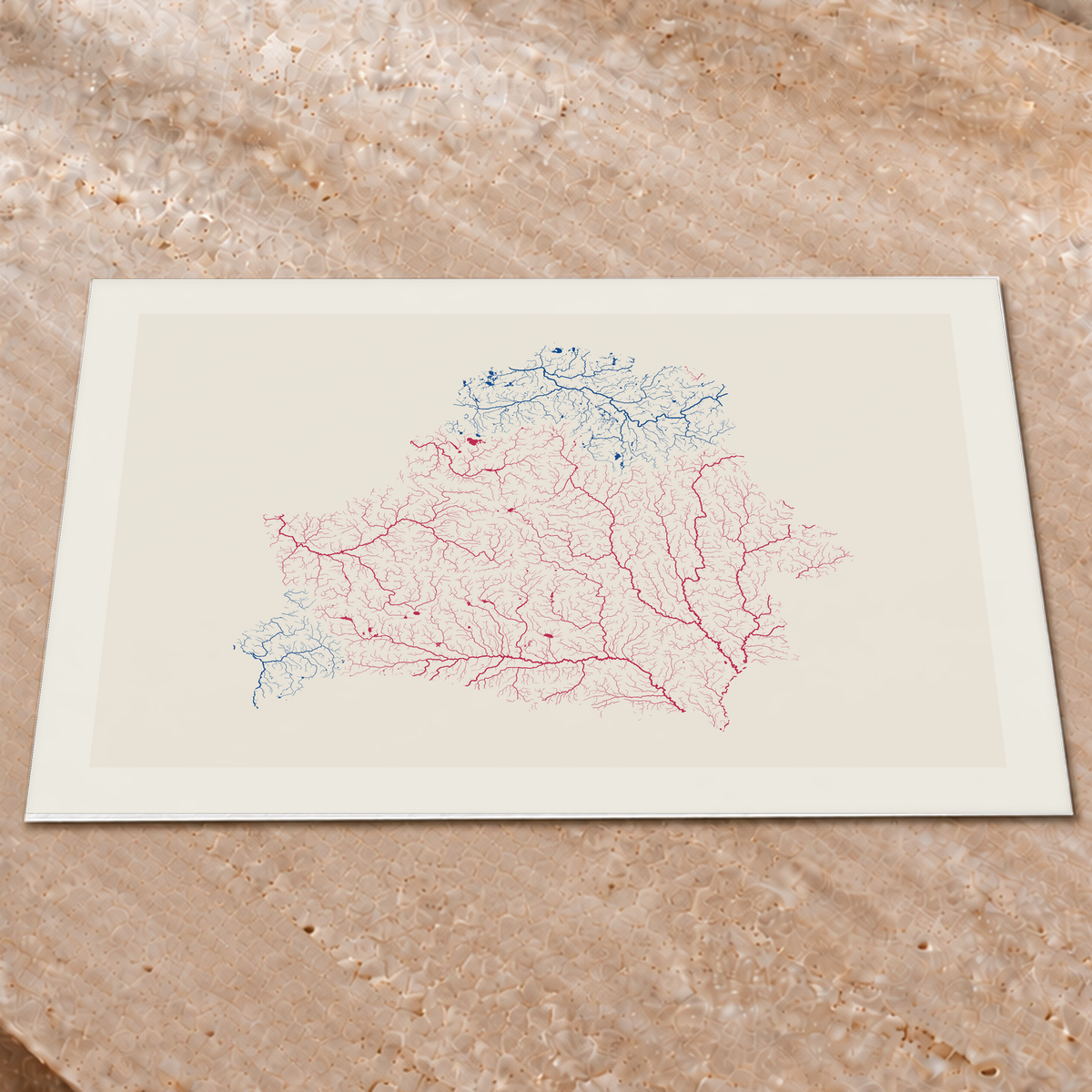 Beautiful Rivers — Bielorrússia — Risografia, Impressão fine art · 60 × 80 cm, Margem branca