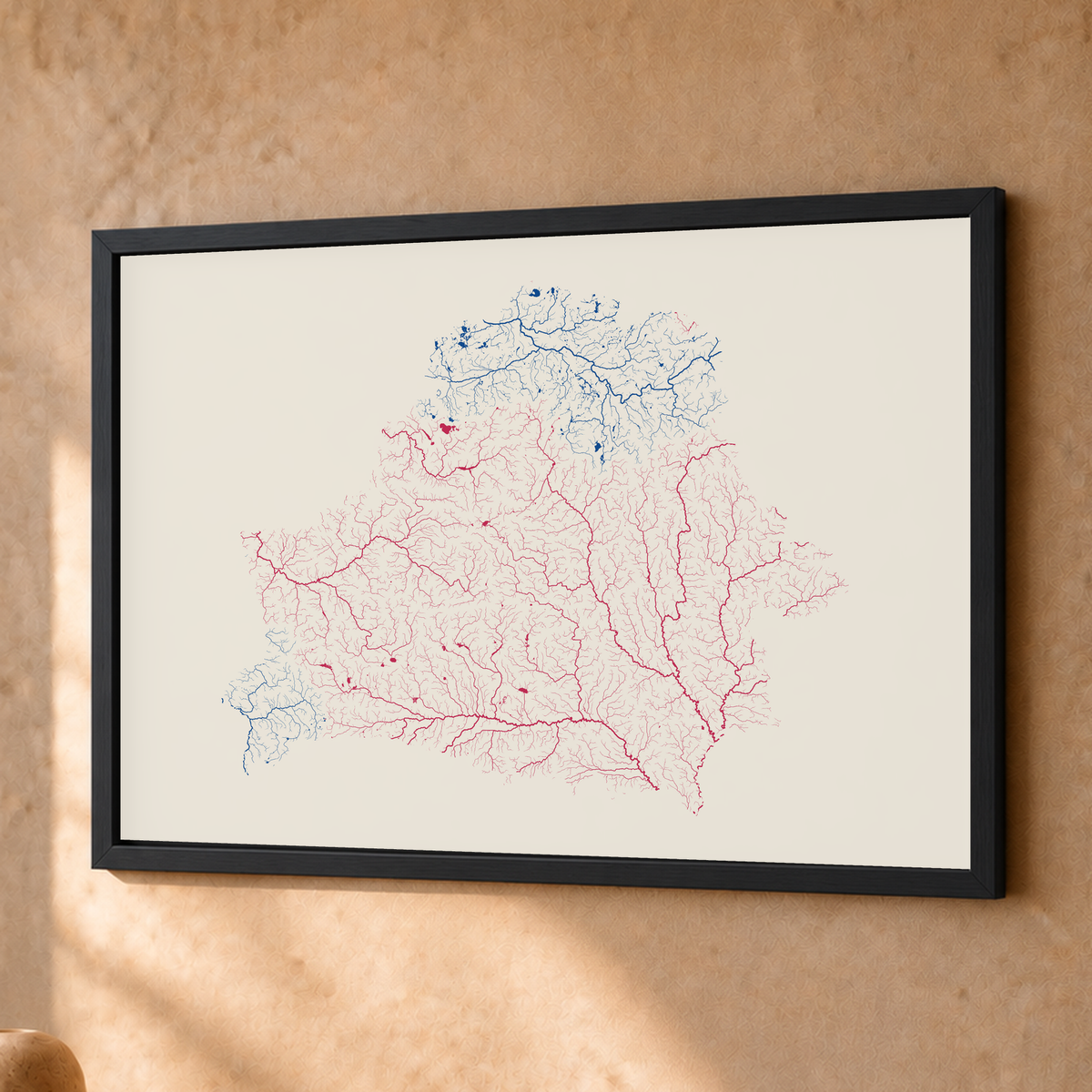 Beautiful Rivers — Bielorrússia — Risografia, Fine art emoldurado · 30 × 40 cm, Preto · Sem margem