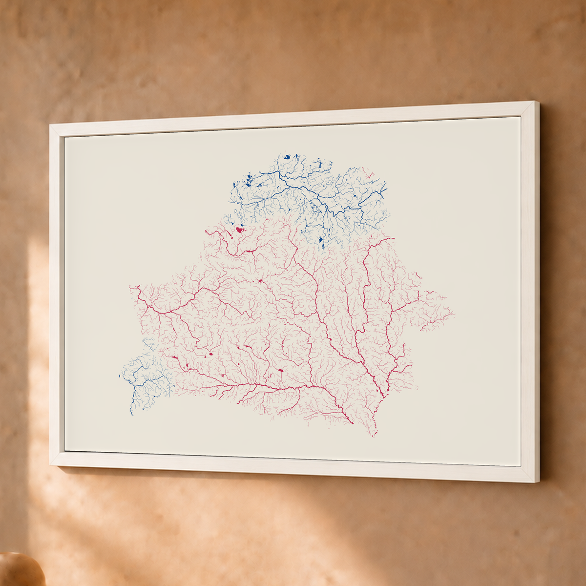 Beautiful Rivers — Bielorrússia — Risografia, Fine art emoldurado · 30 × 40 cm, Branco · Sem margem