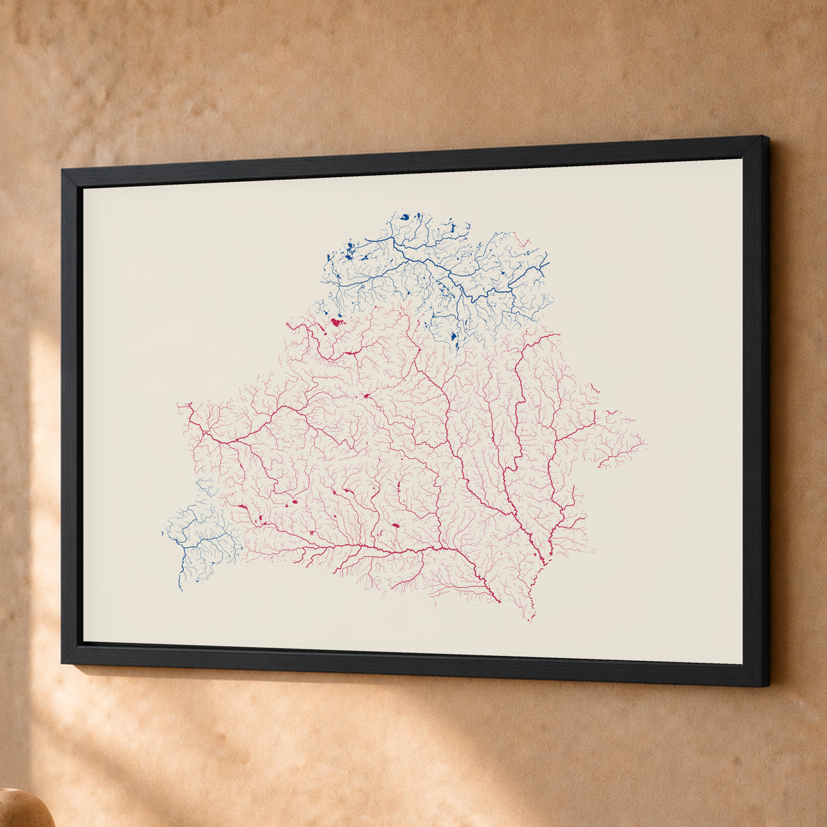 Beautiful Rivers — Bielorrússia — Risografia, Fine art emoldurado · 45 × 60 cm, Preto · Sem margem