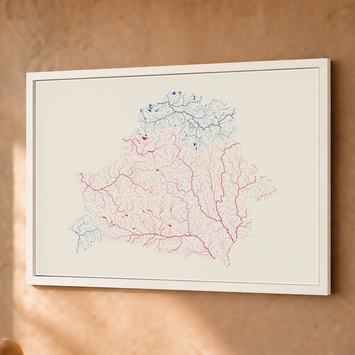 Beautiful Rivers — Bielorrússia — Risografia, Fine art emoldurado · 45 × 60 cm, Branco · Sem margem