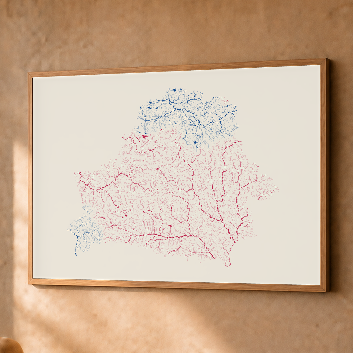 Beautiful Rivers — Bielorrússia — Risografia, Fine art emoldurado · 60 × 80 cm, Natural · Sem margem