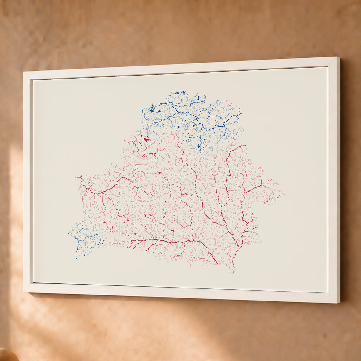 Beautiful Rivers — Bielorrússia — Risografia, Fine art emoldurado · 60 × 80 cm, Branco · Sem margem