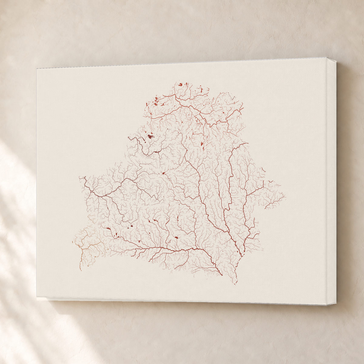 Beautiful Rivers — Bielorrússia — Terracota e areia, Canvas · 30 × 40 cm, Sem margem