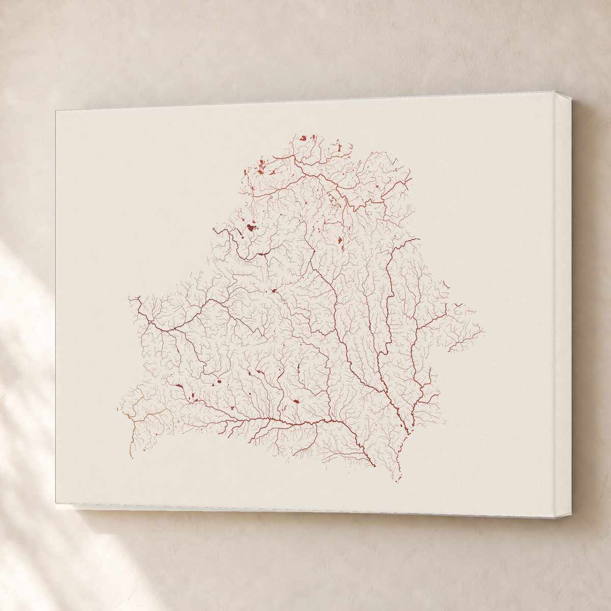 Beautiful Rivers — Bielorrússia — Terracota e areia, Canvas · 45 × 60 cm, Sem margem