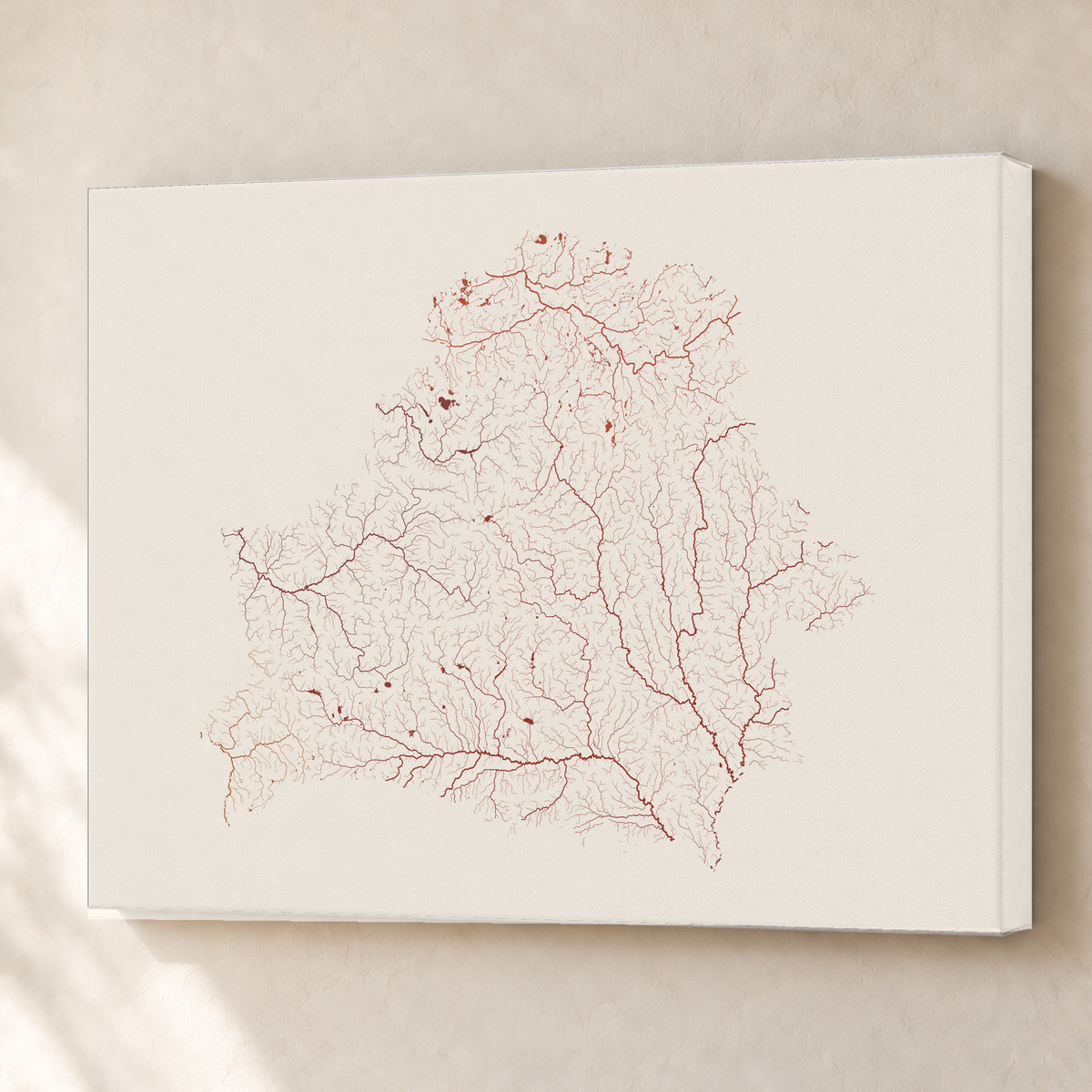 Beautiful Rivers — Bielorrússia — Terracota e areia, Canvas · 60 × 80 cm, Sem margem