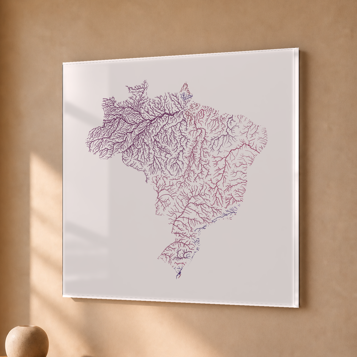 Beautiful Rivers — Brasil — Ameixa e rosé, Acrílico · 30 × 30 cm, Sem margem