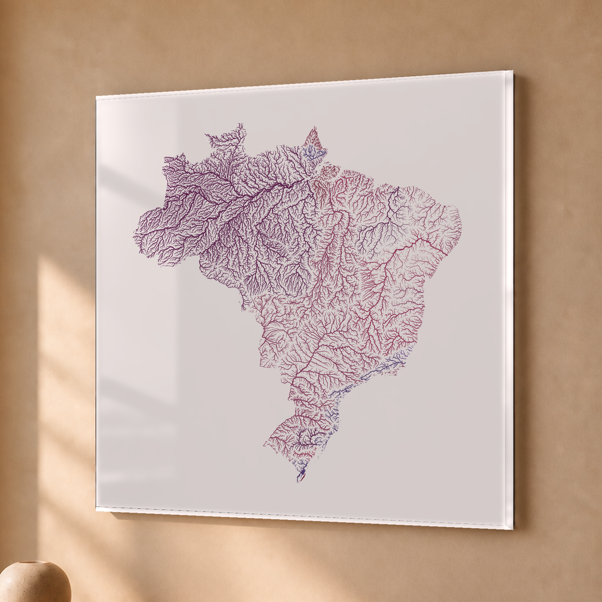 Beautiful Rivers — Brasil — Ameixa e rosé, Acrílico · 76 × 76 cm, Sem margem