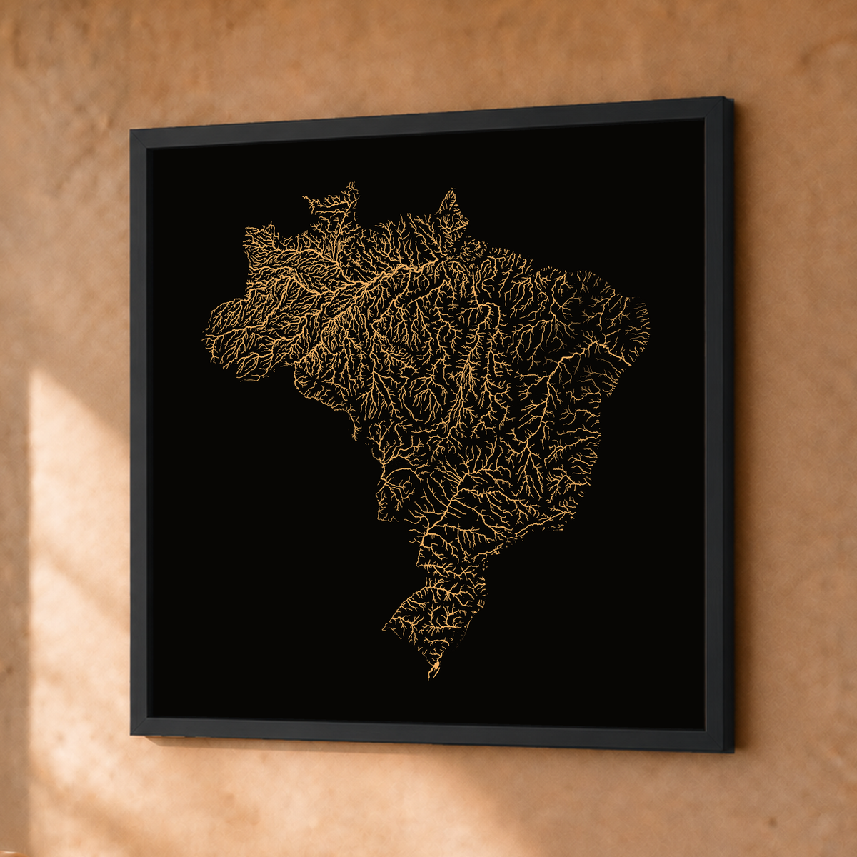 Beautiful Rivers — Brasil — Cobre, Fine art emoldurado · 30 × 30 cm, Preto · Sem margem