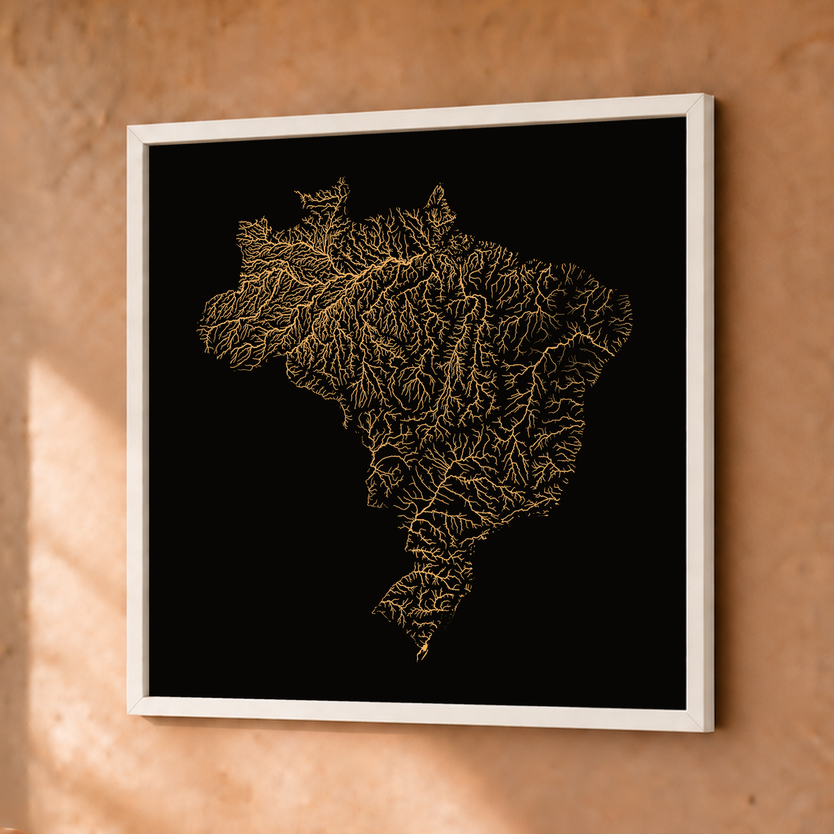 Beautiful Rivers — Brasil — Cobre, Fine art emoldurado · 30 × 30 cm, Branco · Sem margem