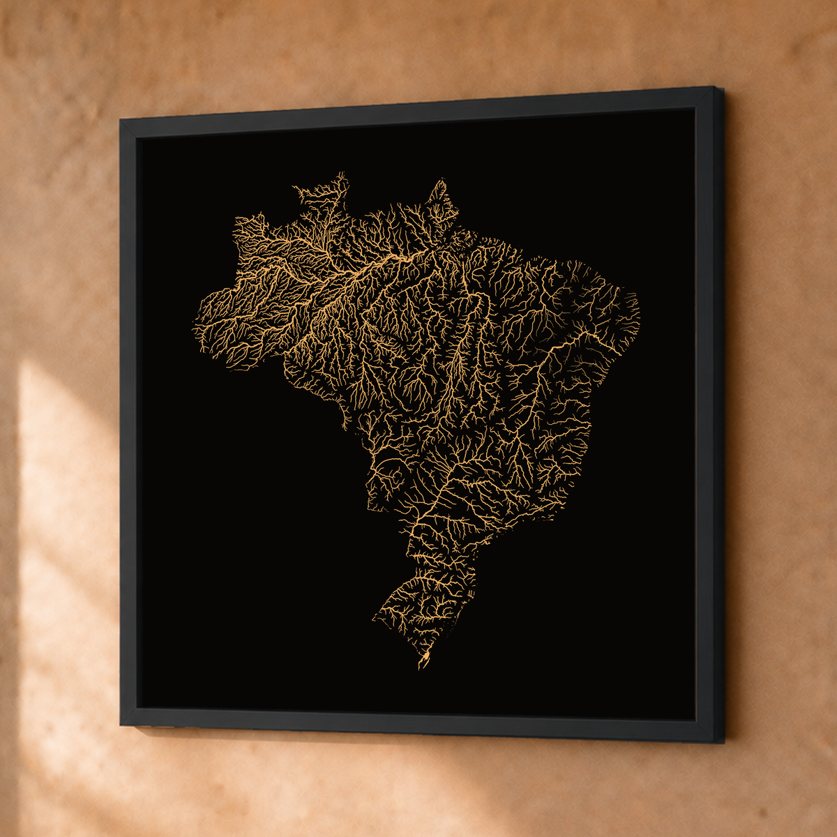 Beautiful Rivers — Brasil — Cobre, Fine art emoldurado · 50 × 50 cm, Preto · Sem margem