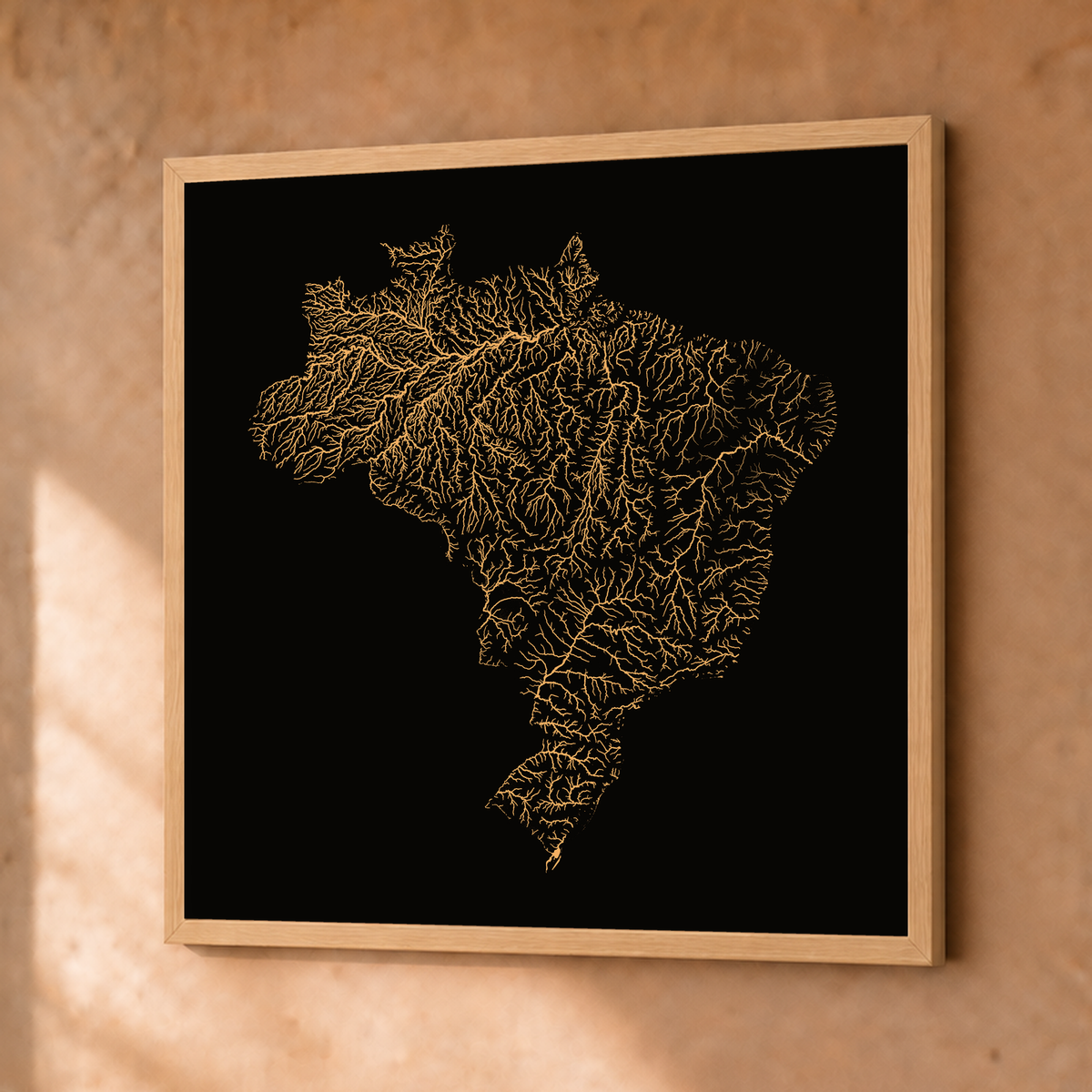 Beautiful Rivers — Brasil — Cobre, Fine art emoldurado · 50 × 50 cm, Natural · Sem margem