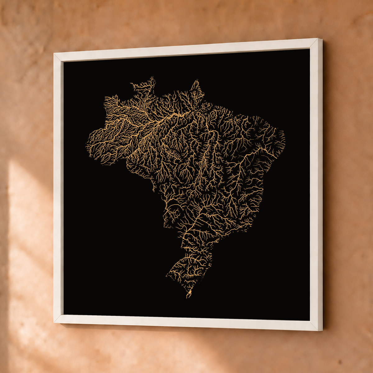 Beautiful Rivers — Brasil — Cobre, Fine art emoldurado · 50 × 50 cm, Branco · Sem margem