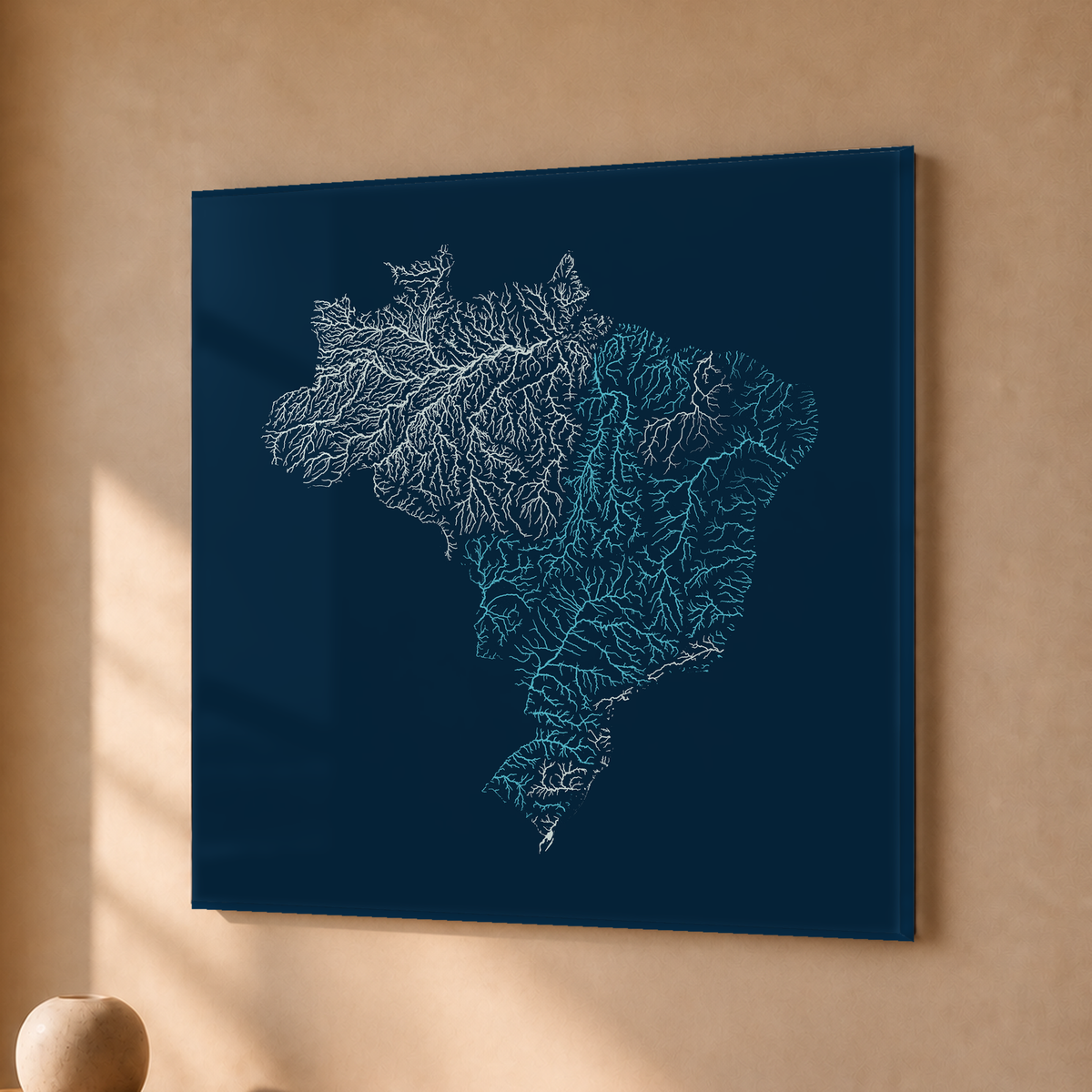 Beautiful Rivers — Brasil — Cianotipia, Acrílico · 30 × 30 cm, Sem margem