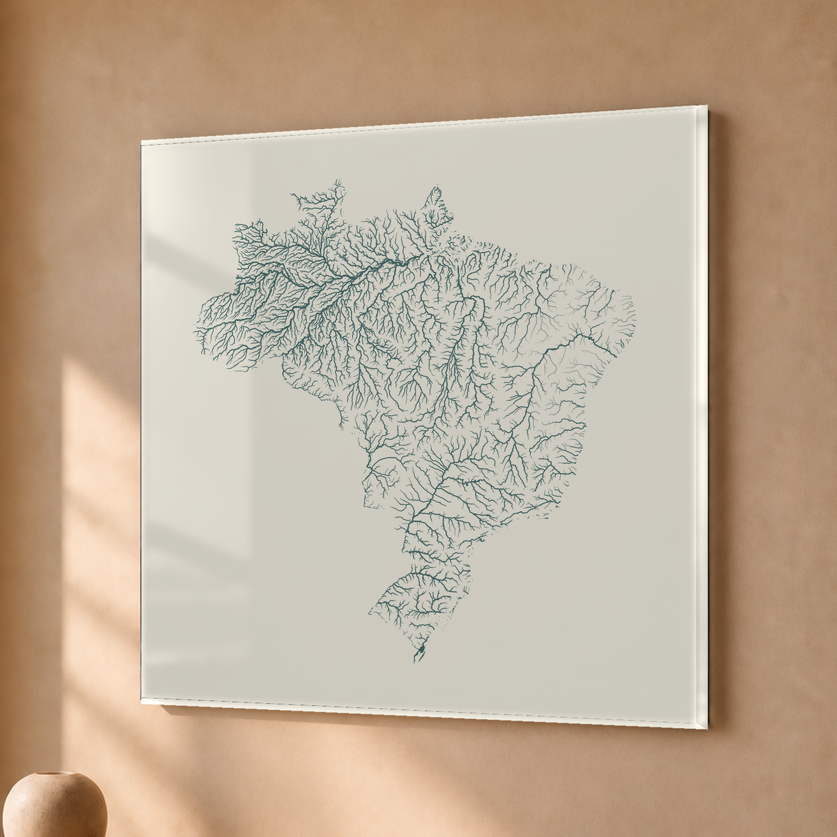 Beautiful Rivers — Brasil — Natural e luminosa, Acrílico · 50 × 50 cm, Sem margem