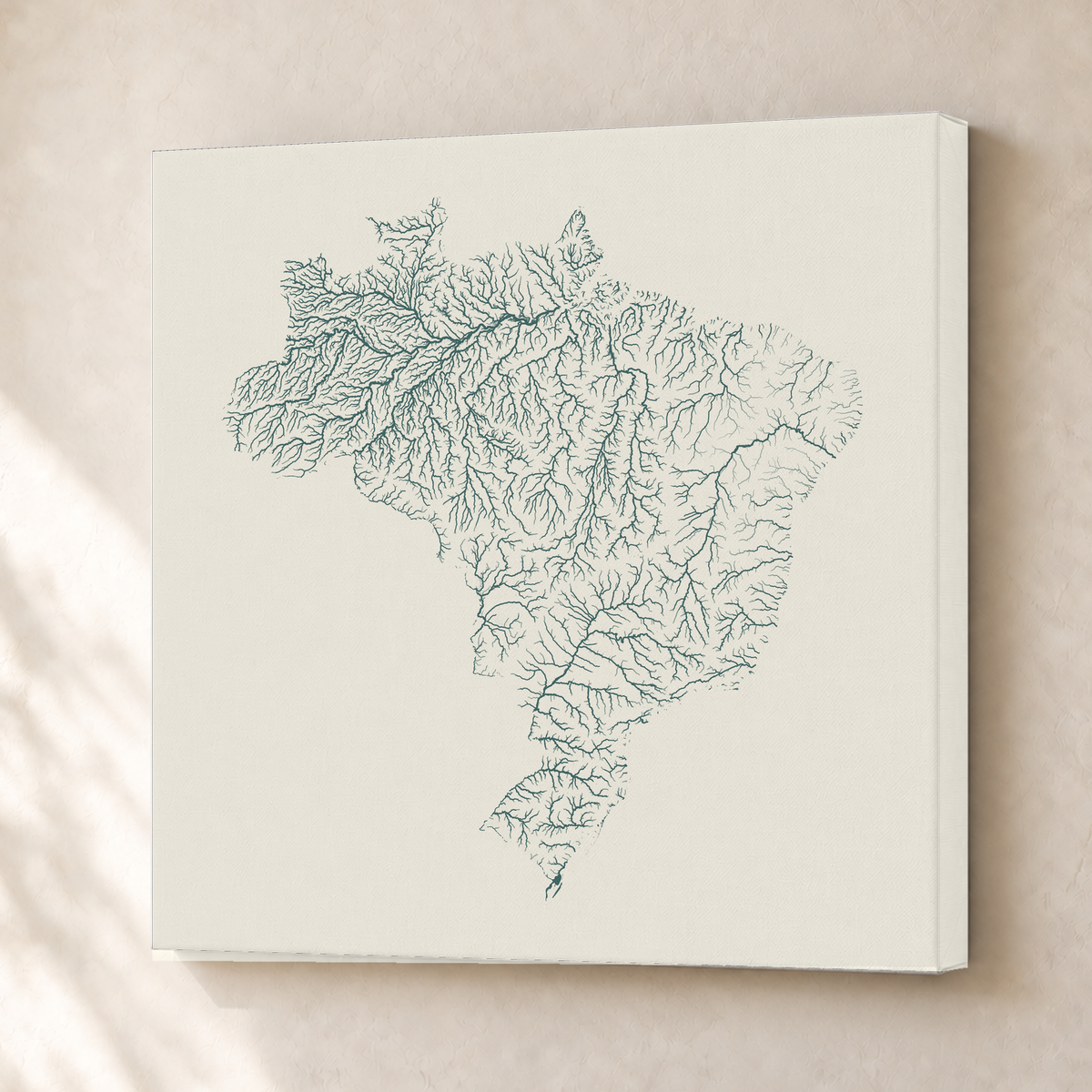 Beautiful Rivers — Brasil — Natural e luminosa, Canvas · 50 × 50 cm, Sem margem