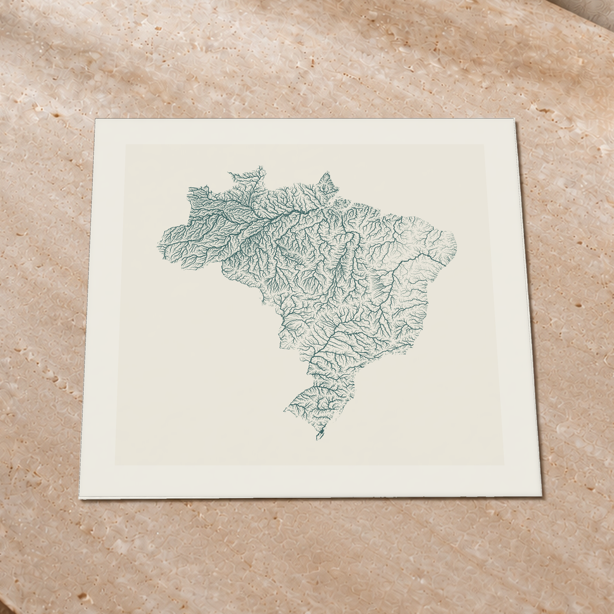Beautiful Rivers — Brasil — Natural e luminosa, Impressão fine art · 76 × 76 cm, Margem branca