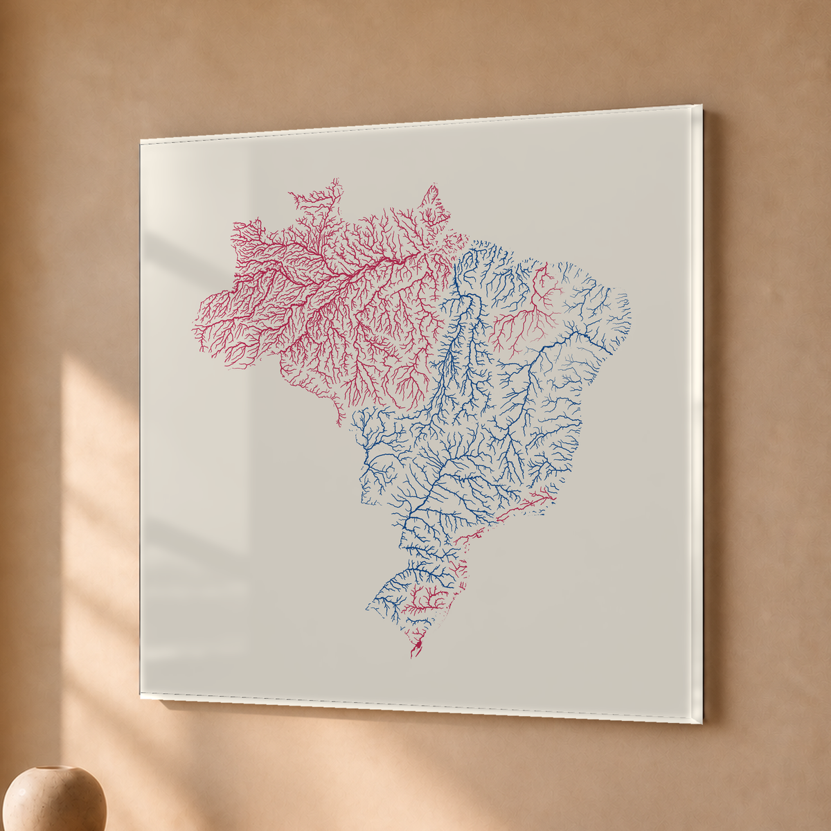 Beautiful Rivers — Brasil — Risografia, Acrílico · 50 × 50 cm, Sem margem
