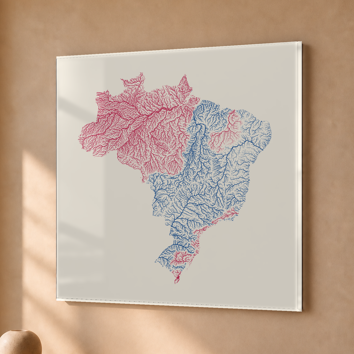 Beautiful Rivers — Brasil — Risografia, Acrílico · 76 × 76 cm, Sem margem
