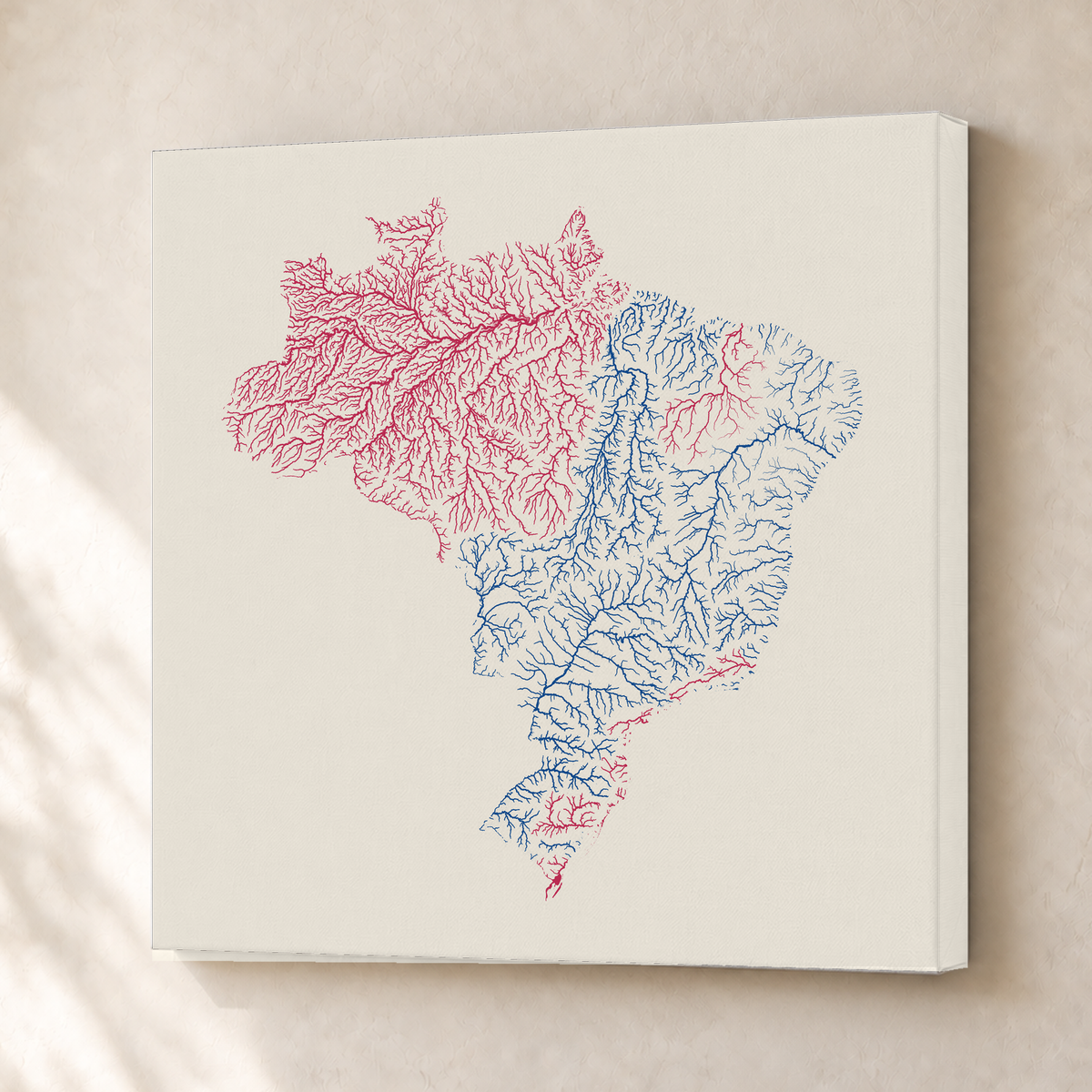 Beautiful Rivers — Brasil — Risografia, Canvas · 50 × 50 cm, Sem margem