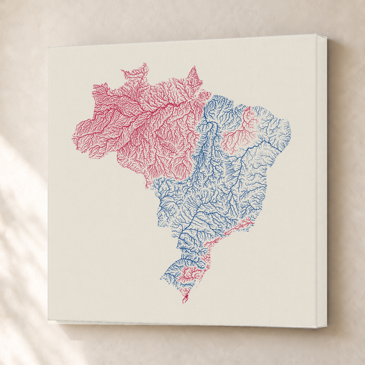Beautiful Rivers — Brasil — Risografia, Canvas · 76 × 76 cm, Sem margem