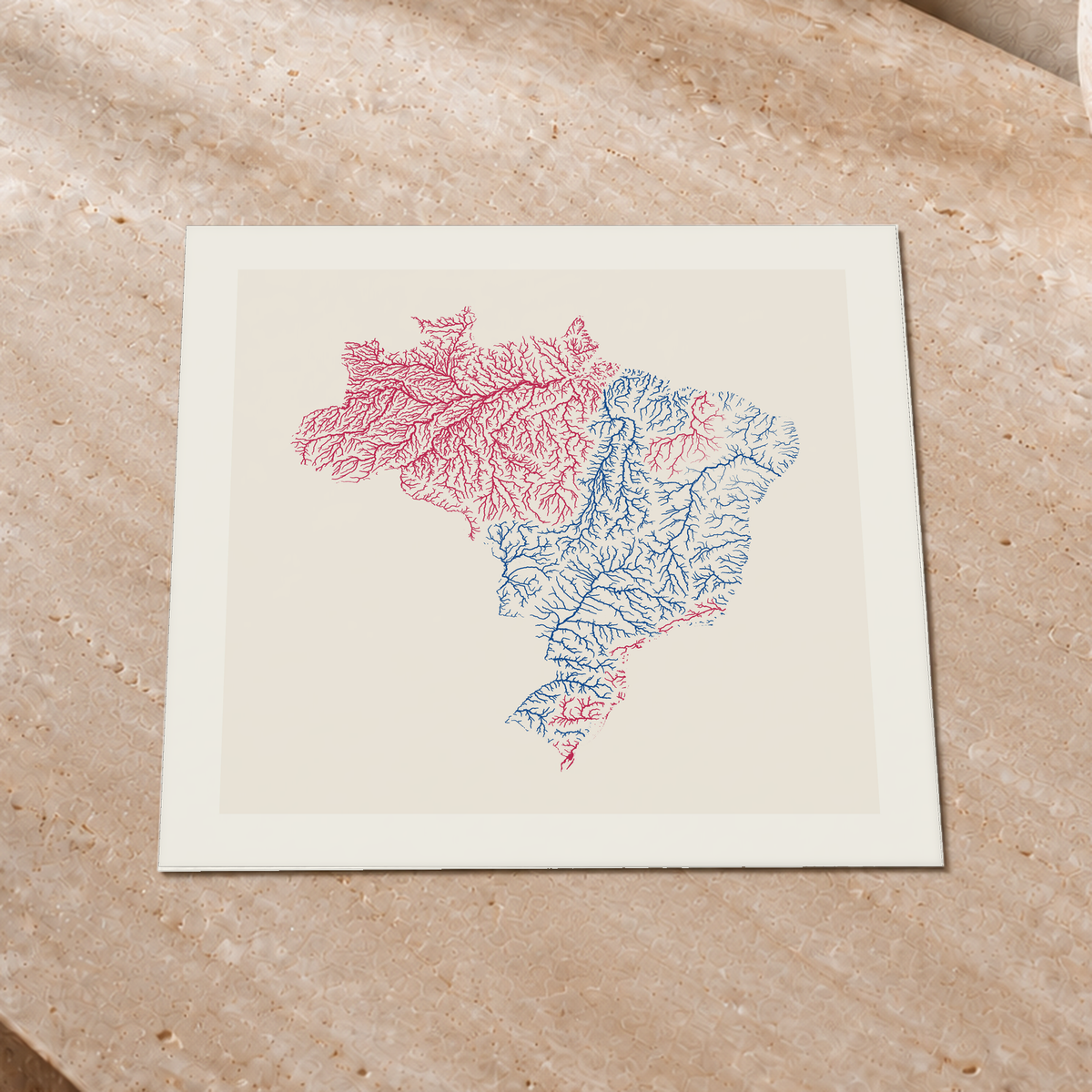 Beautiful Rivers — Brasil — Risografia, Impressão fine art · 30 × 30 cm, Margem branca