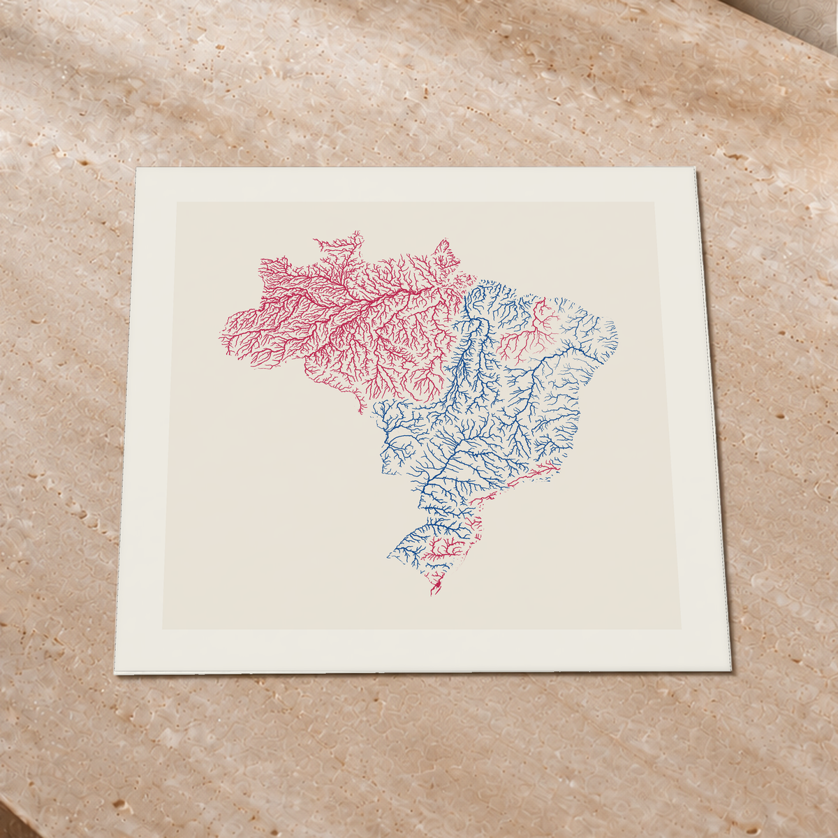 Beautiful Rivers — Brasil — Risografia, Impressão fine art · 50 × 50 cm, Margem branca