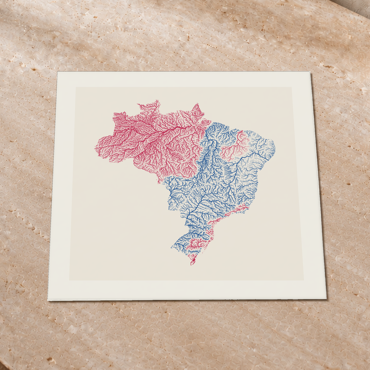 Beautiful Rivers — Brasil — Risografia, Impressão fine art · 76 × 76 cm, Margem branca
