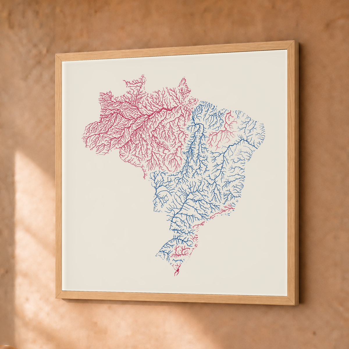 Beautiful Rivers — Brasil — Risografia, Fine art emoldurado · 30 × 30 cm, Natural · Sem margem