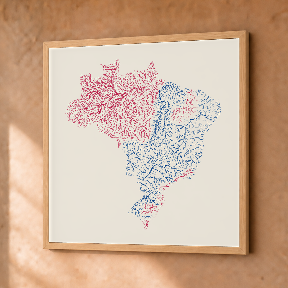 Beautiful Rivers — Brasil — Risografia, Fine art emoldurado · 50 × 50 cm, Natural · Sem margem