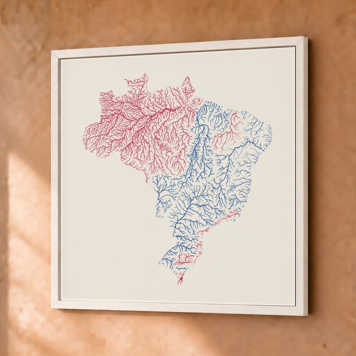 Beautiful Rivers — Brasil — Risografia, Fine art emoldurado · 50 × 50 cm, Branco · Sem margem