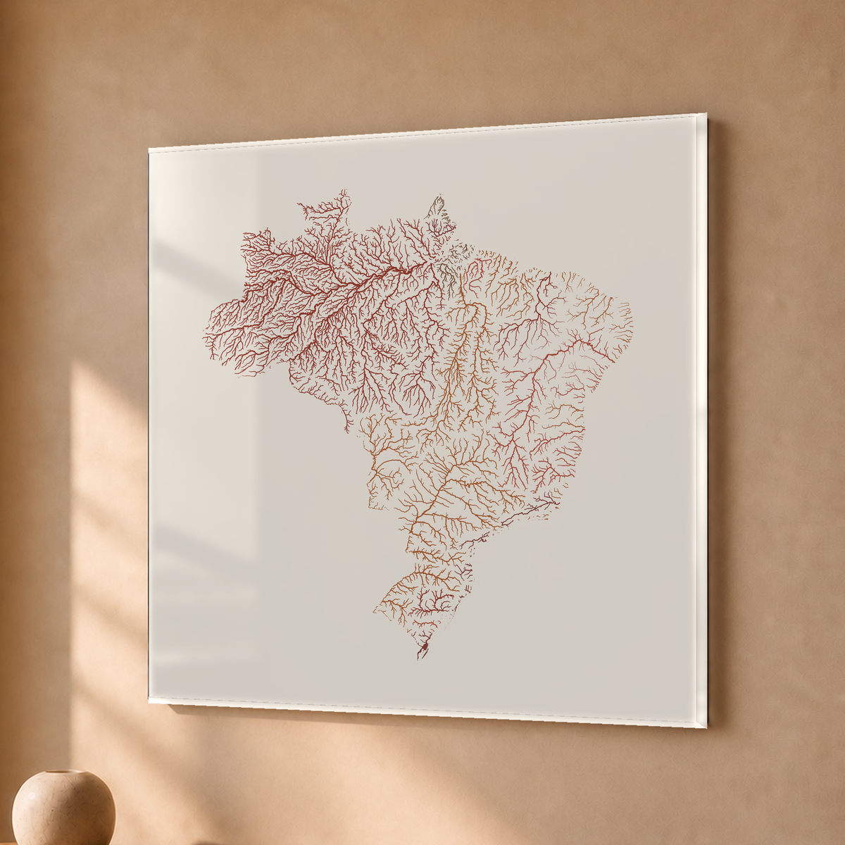 Beautiful Rivers — Brasil — Terracota e areia, Acrílico · 30 × 30 cm, Sem margem