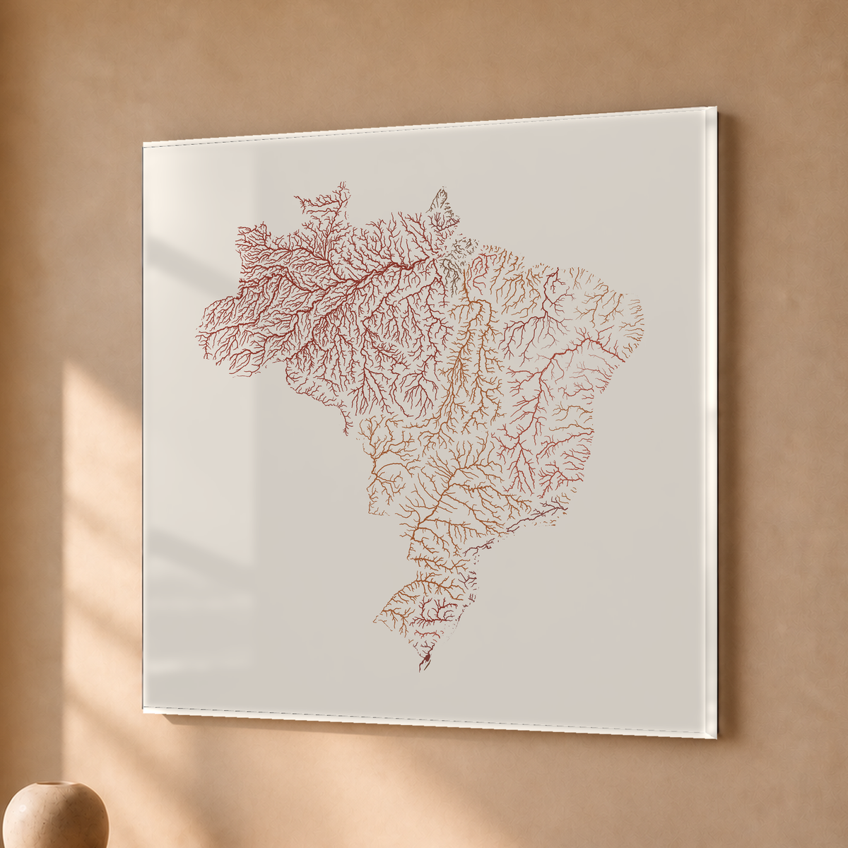 Beautiful Rivers — Brasil — Terracota e areia, Acrílico · 50 × 50 cm, Sem margem