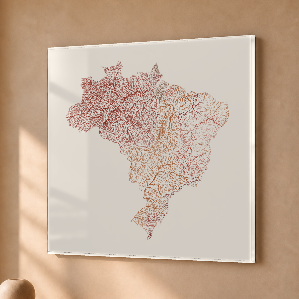 Beautiful Rivers — Brasil — Terracota e areia, Acrílico · 76 × 76 cm, Sem margem