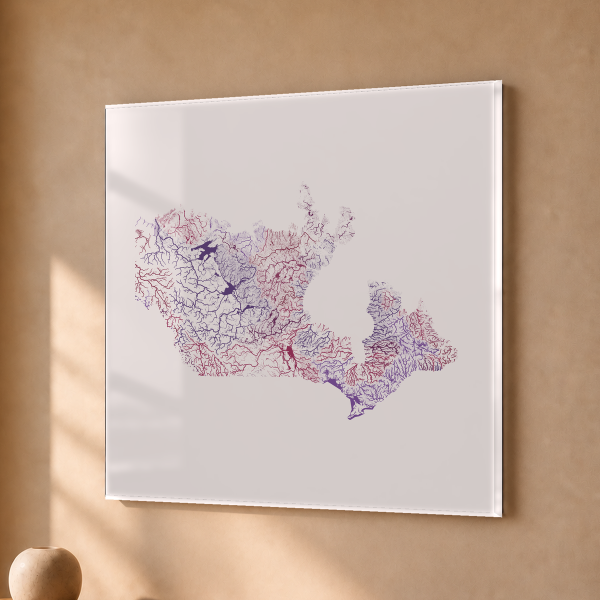 Beautiful Rivers — Canadá — Ameixa e rosé, Acrílico · 30 × 30 cm, Sem margem