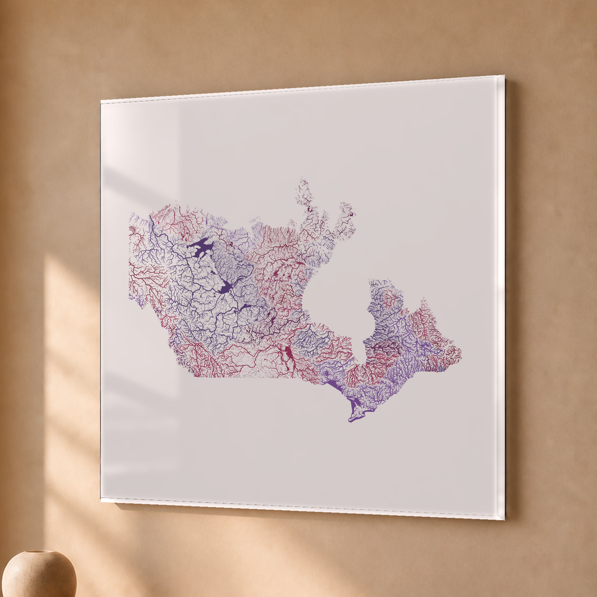 Beautiful Rivers — Canadá — Ameixa e rosé, Acrílico · 50 × 50 cm, Sem margem
