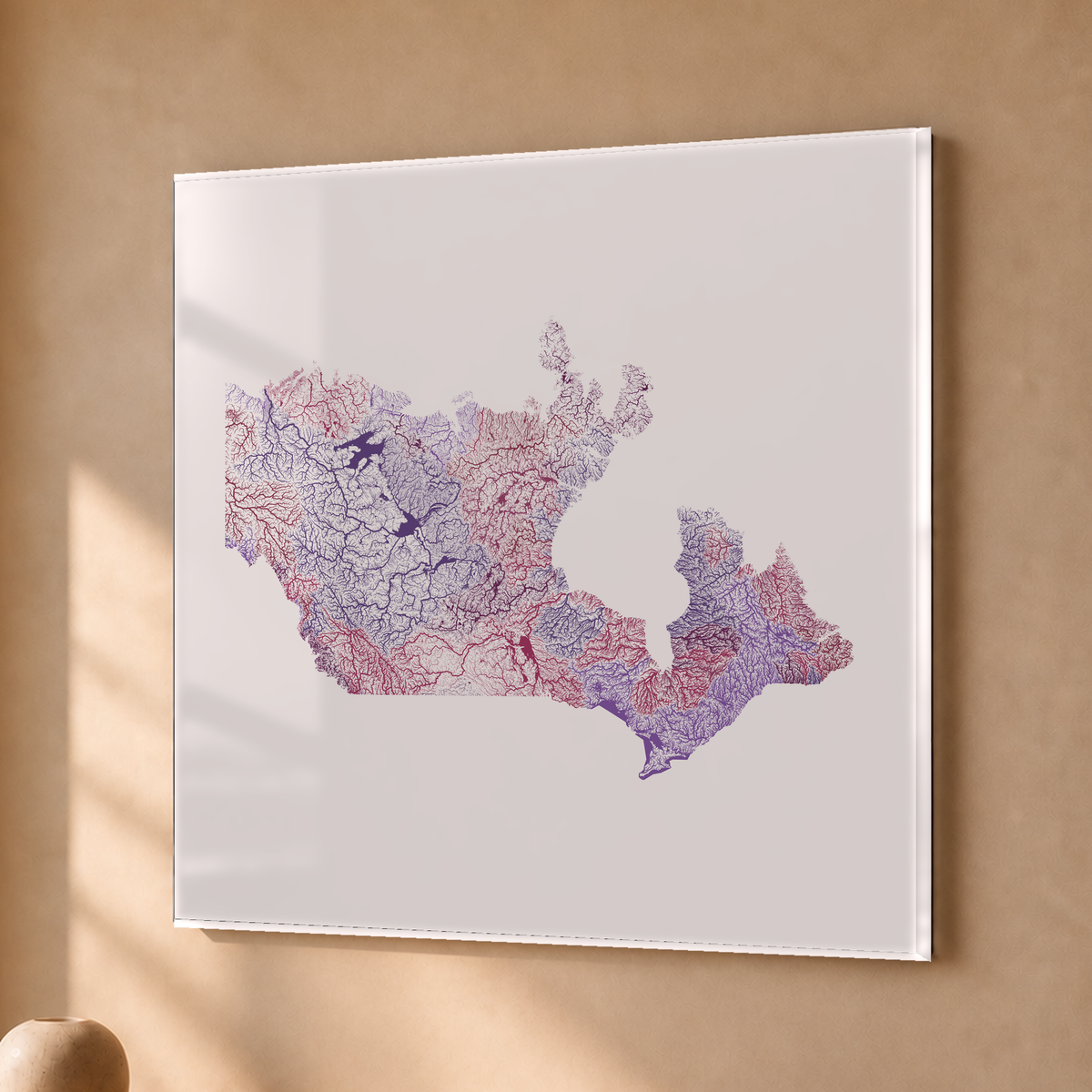 Beautiful Rivers — Canadá — Ameixa e rosé, Acrílico · 76 × 76 cm, Sem margem