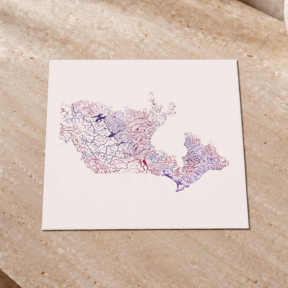 Beautiful Rivers — Canadá — Ameixa e rosé, Impressão fine art · 30 × 30 cm, Sem margem
